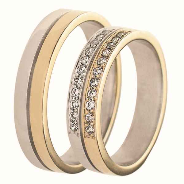 Βέρες Γάμου Jeweler Λευκόχρυσος & Χρυσός με Ζιργκόν, Κ9-Κ14-Κ18