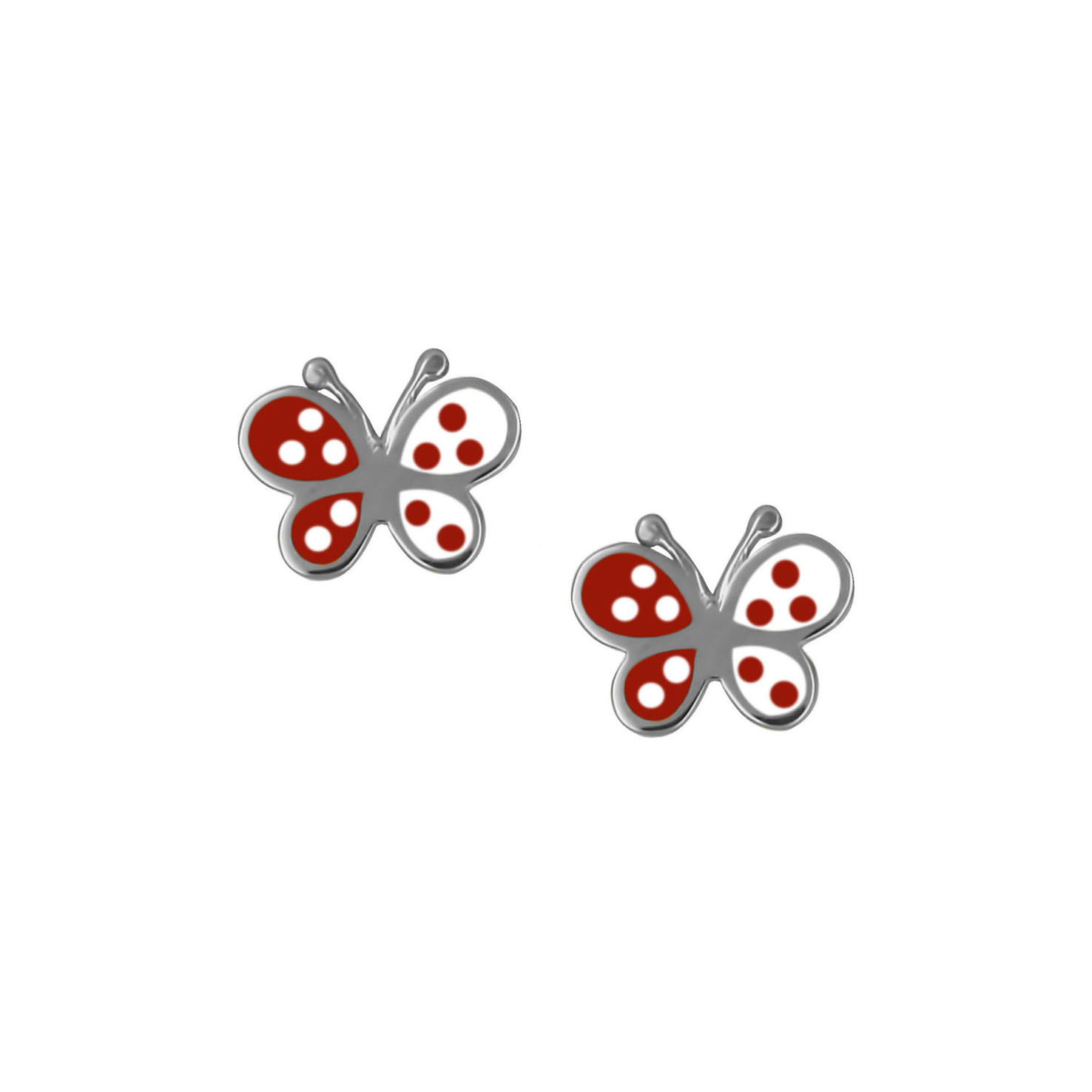 Σκουλαρίκια Πεταλούδα Λευκόχρυσος Κ9 με Σμάλτο