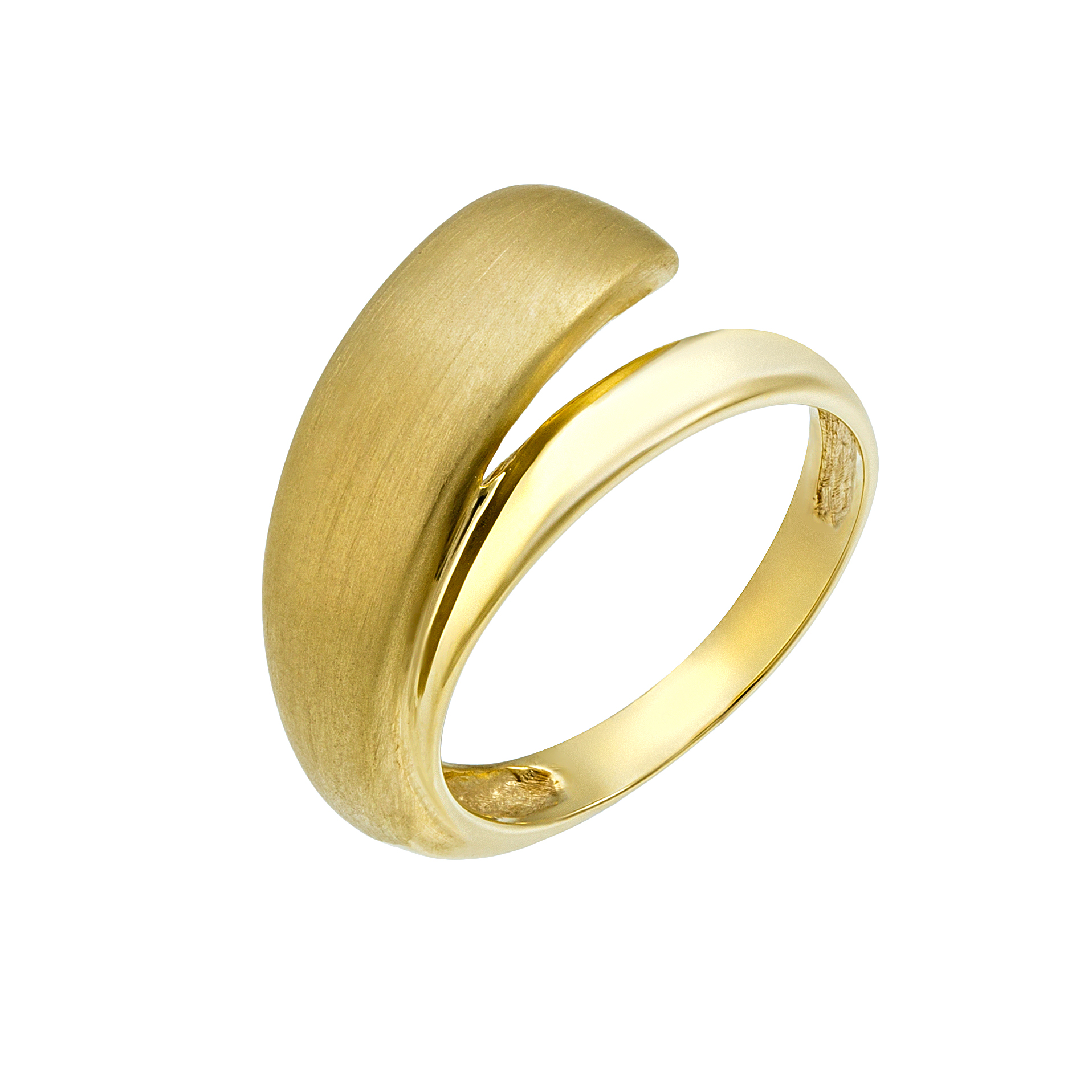 Δαχτυλίδι Ματ Χρυσός Κ14 σε Απλό, Πρωτότυπο Σχέδιο