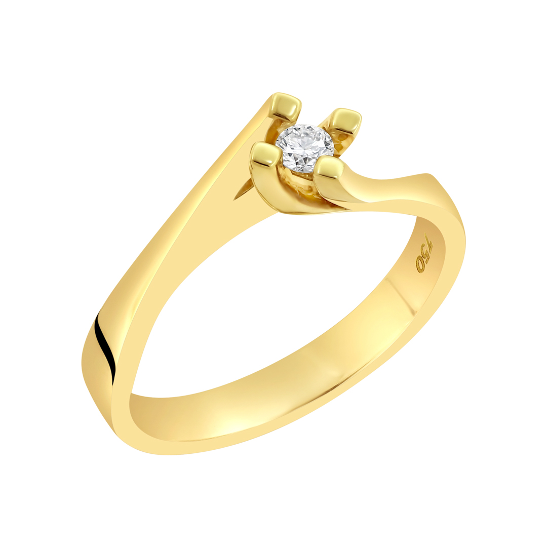 Μονόπετρο Φλόγα Χρυσός Κ18 με Lab Grown Diamond