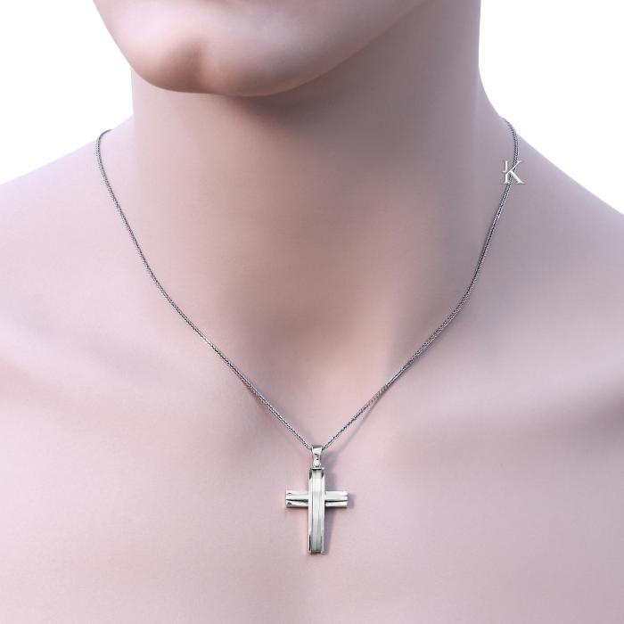 Σταυρός Χειροποίητος Μασίφ Λευκόχρυσος Κ14 SKU-280