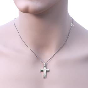 Σταυρός Χειροποίητος Μασίφ Λευκόχρυσος Κ14 SKU-280