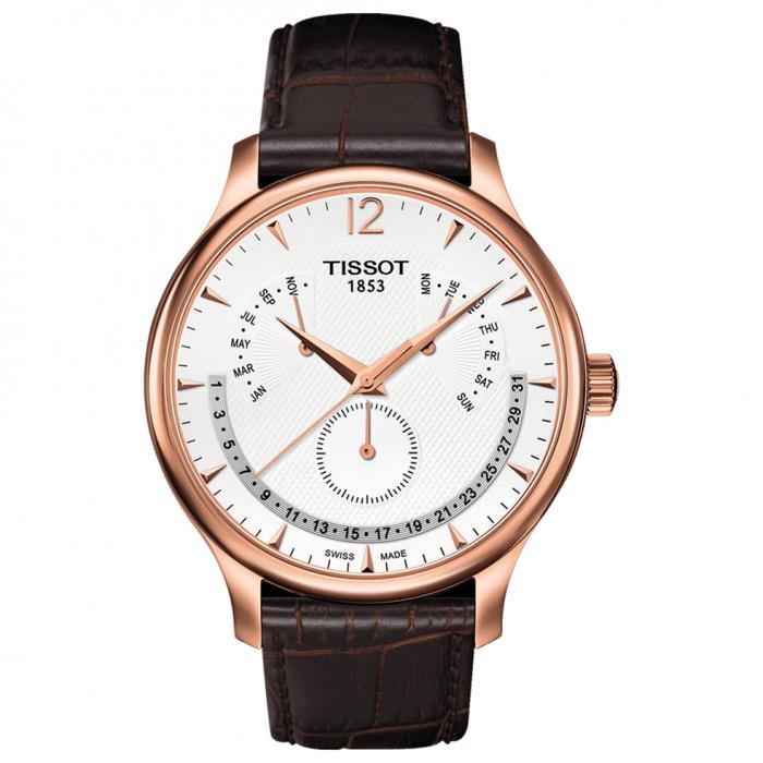 SKU-87 / TISSOT T-Classic Perpetual Brown Leather Strap