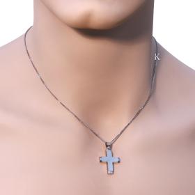 Σταυρός Κλασικός Λευκόχρυσος Κ14 με Λουστρέ Φινίρισμα SKU-1329