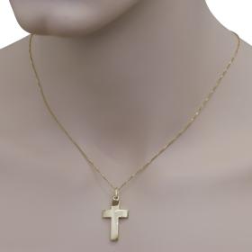 Κλασικός Σταυρός Χρυσός Κ14 με Λουστρέ Φινίρισμα SKU-1144