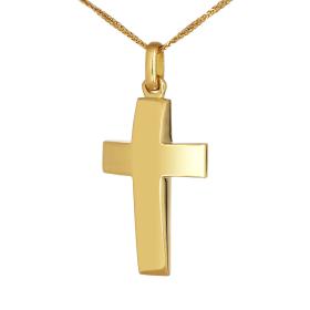 Κλασικός Σταυρός Χρυσός Κ14 με Λουστρέ Φινίρισμα SKU-1144