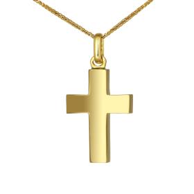 Κλασικός Σταυρός Χρυσός Κ14 με Λουστρέ Φινίρισμα SKU-1317