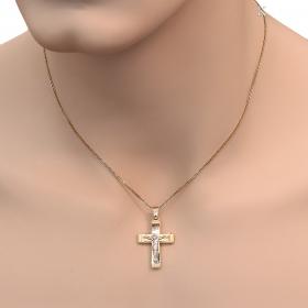 Σταυρός Ανδρικός Χρυσός & Λευκόχρυσος Κ14 Διπλής Όψεως SKU-1468