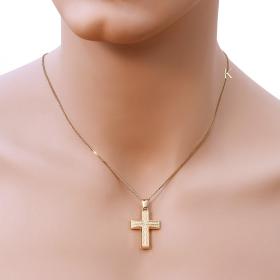 Σταυρός Ανδρικός Κλασικός Χρυσός Κ14 Διπλής Όψεως SKU-1346