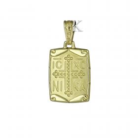 Φυλαχτό Παναγία Χρυσός & Λευκόχρυσος Κ9 Διπλής Όψεως SKU-2354