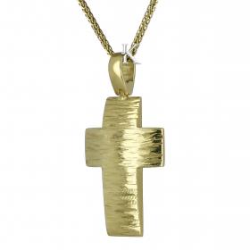 Σταυρός Χειροποίητος Μασίφ Χρυσός Κ14 SKU-2676