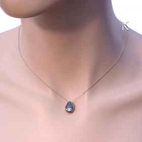 Κολιέ Μάτι Χρυσός Κ14 με Ζιργκόν SKU-5588