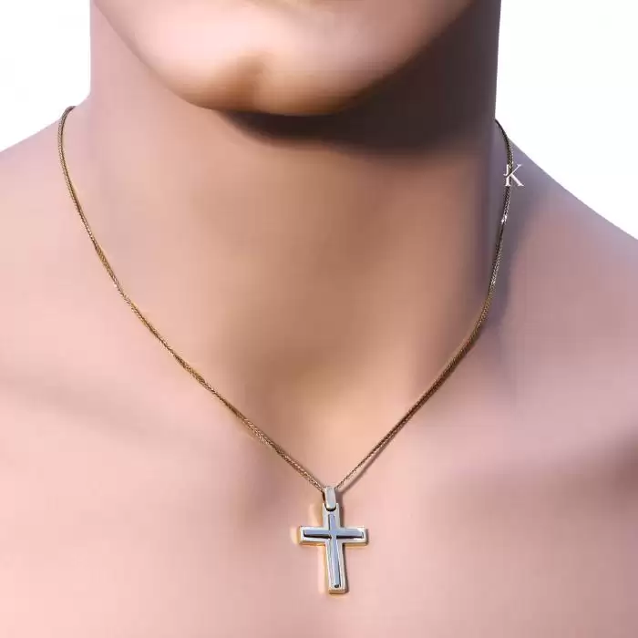 Σταυρός Ανδρικός Μοντέρνος FaCad’oro Χρυσός Κ14 SKU-5390