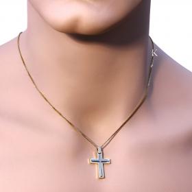 Σταυρός Ανδρικός Μοντέρνος FaCad’oro Χρυσός Κ14 SKU-5390