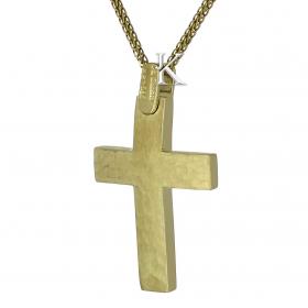 Σταυρός Ανδρικός Μοντέρνος FaCad’oro Χρυσός Κ14 SKU-5390