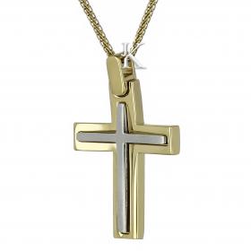 Σταυρός Ανδρικός Μοντέρνος FaCad’oro Χρυσός Κ14 SKU-5390