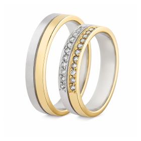 Βέρες Jeweler Λευκόχρυσος & Χρυσός με Ζιργκόν, Κ9-Κ14-Κ18 SKU-6247