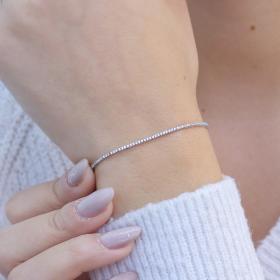 Βραχιόλι Ριβιέρα Λευκόχρυσος Κ18 με Ζιργκόν SKU-6052