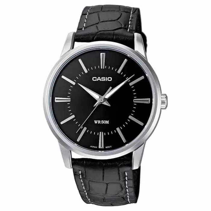 SKU-6837 / CASIO Collection Black Leather Strap