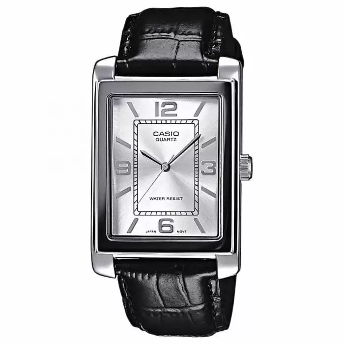 SKU-6817 / CASIO Collection Black Leather Strap White Dial