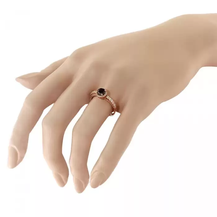 Μονόπετρο Δαχτυλίδι  Ροζ Χρυσός Κ14 με Ζιργκόν