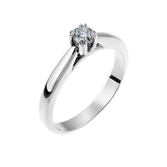 SKU-6019 / Μονόπετρο Δαχτυλίδι Λευκόχρυσος Κ18 με Διαμάντι
