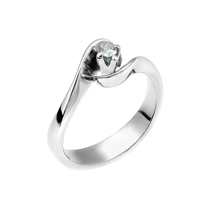SKU-6226 / Μονόπετρο Δαχτυλίδι Λευκόχρυσος Κ18 με Διαμάντι
