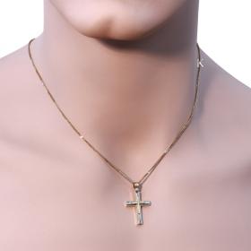 Σταυρός Ανδρικός Μοντέρνος Χρυσός & Λευκόχρυσος Κ14 SKU-6469