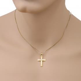 Σταυρός Χρυσός & Λευκόχρυσος Κ14 SKU-6594