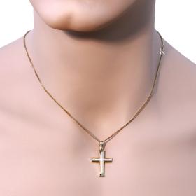 Σταυρός Χρυσός & Λευκόχρυσος Κ14 SKU-6601