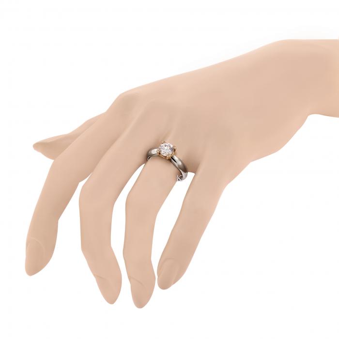 Δαχτυλίδι Λευκόχρυσος & Ροζ Χρυσός Κ18 με Ζιργκόν