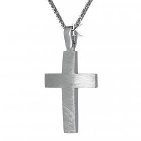 Σταυρός Ανδρικός Κλασικός Λευκόχρυσος Κ14 SKU-7059