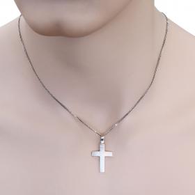 Σταυρός Ανδρικός Κλασικός Λευκόχρυσος Κ14 SKU-7059