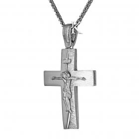 Σταυρός Ανδρικός Κλασικός Λευκόχρυσος Κ14 SKU-7060