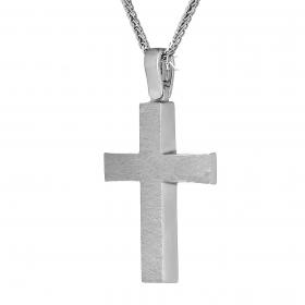 Σταυρός Ανδρικός Κλασικός Λευκόχρυσος Κ14 SKU-7061