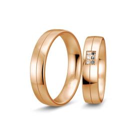 Βέρες Breuning Σειρά B&W Black Diamonds, Ροζ Χρυσός με Διαμάντια, Κ14-Κ18 SKU-8280