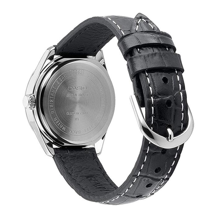 SKU-8375 / CASIO Collection Black Leather Strap