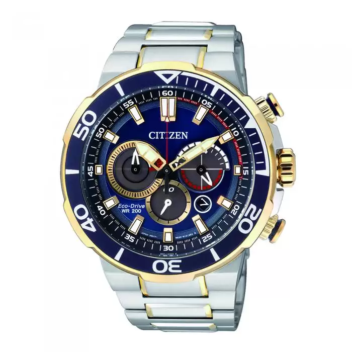 SKU-8611 / CITIZEN Eco-Drive Chronograph Two Tone Stainless Steel Bracelet