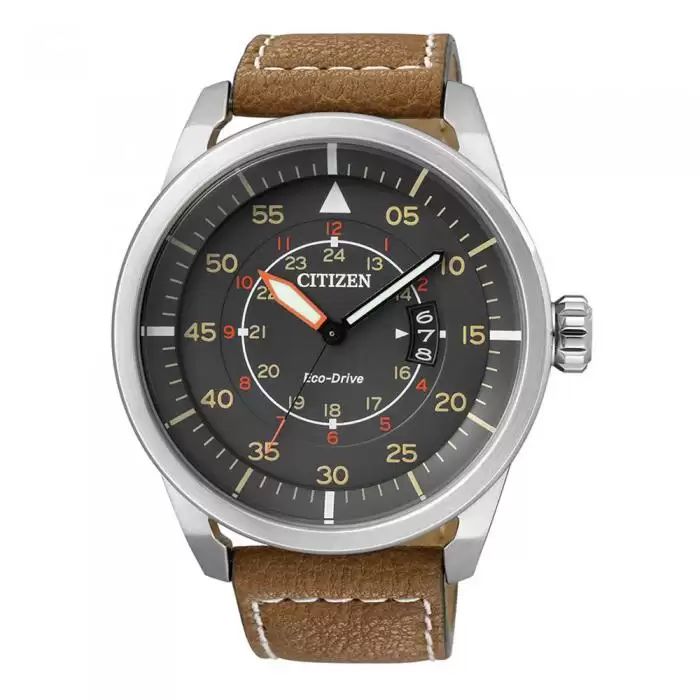 SKU-8597 / CITIZEN EcoDrive Stainless Steel Leather Strap