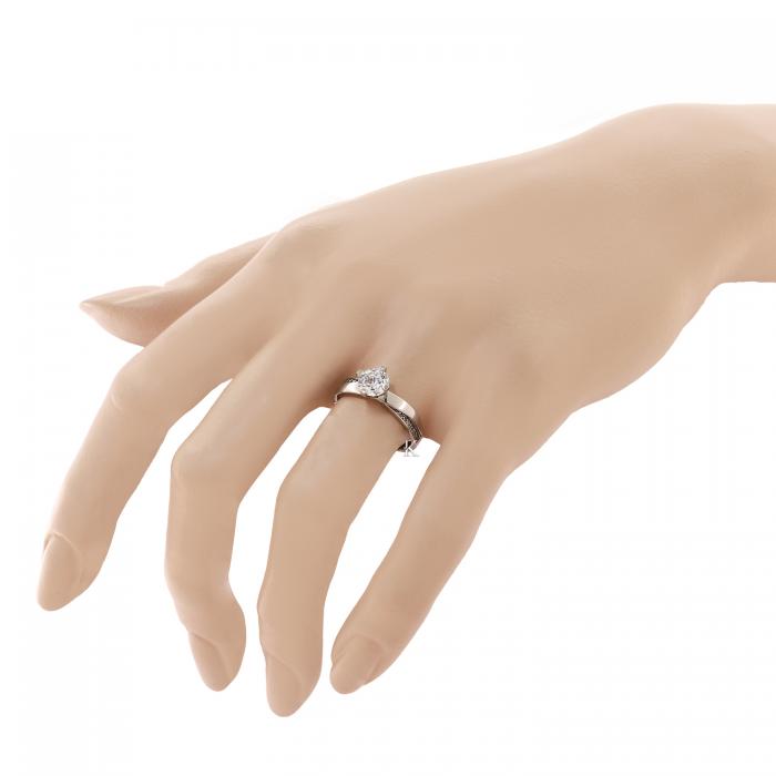 Δαχτυλίδι Μονόπετρο Λευκόχρυσος Κ14 με Ζιργκόν