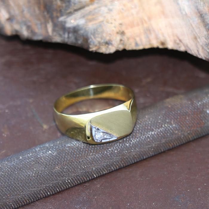 Δαχτυλίδι Χρυσός & Λευκόχρυσος Κ14 με Ζιργκόν