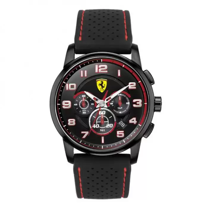 SKU-8400 / Ferrari Heritage Chronograph Black Rubber Strap