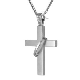 Σταυρός FaCad’oro Λευκόχρυσος Κ14 SKU-8192