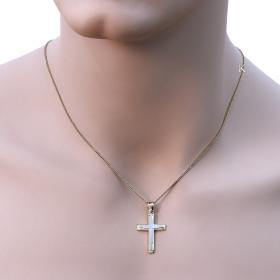 Σταυρός Ανδρικός Μοντέρνος Χρυσός & Λευκόχρυσος Κ14 SKU-8568