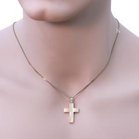 Σταυρός Ανδρικός Κλασικός Χρυσός Κ14 Διπλής Όψεως. SKU-8784