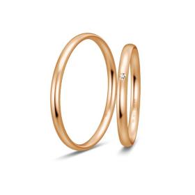 Βέρες Breuning Basic Slim, Ροζ Χρυσός με Διαμάντι, Κ14-Κ18 SKU-9837