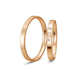 Βέρες Breuning Basic Slim, Ρόζ Χρυσός με Διαμάντια, Κ14-Κ18 SKU-9839
