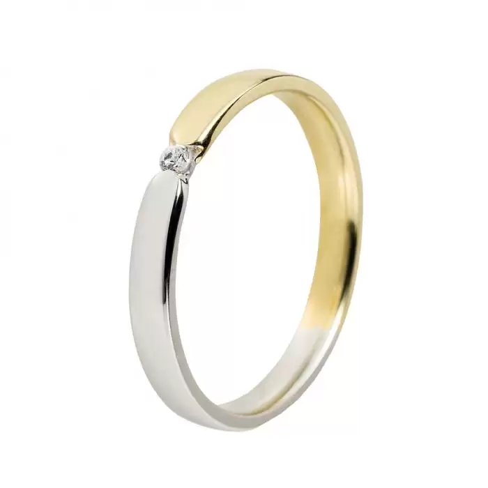 SKU-9441 / Βέρες Γάμου Jeweler Λευκόχρυσος & Χρυσός με Διαμάντι, Κ9-Κ14-Κ18