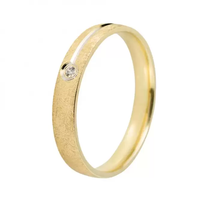 SKU-9442 / Βέρες Γάμου Jeweler Λευκόχρυσος & Χρυσός με Διαμάντι, Κ9-Κ14-Κ18