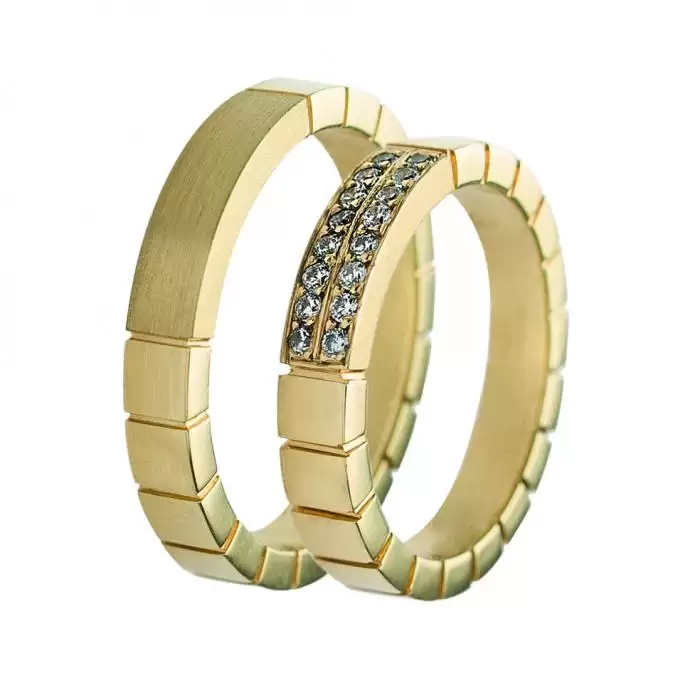 SKU-9826 / Βέρες Γάμου Jeweler Χρυσός με Ζιργκόν, Κ9-Κ14-Κ18